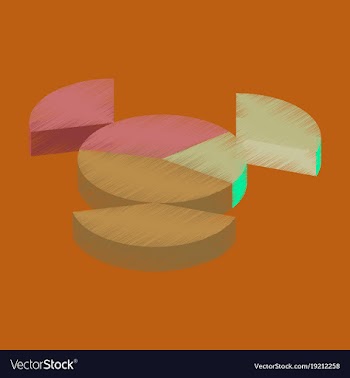 Flat shading style icon pie chart vector image