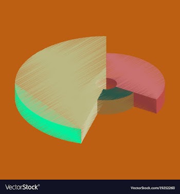 Flat shading style icon pie chart vector image
