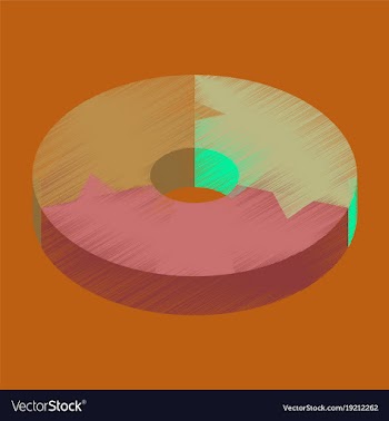 Flat shading style icon pie chart vector image