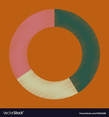 Flat shading style icon pie chart vector image