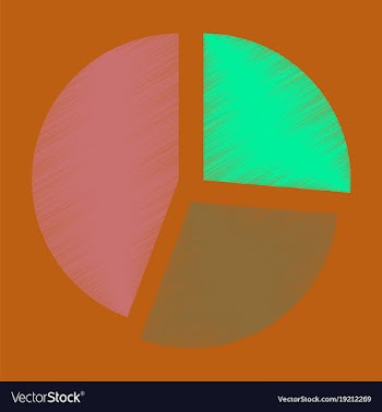 Flat shading style icon pie chart vector image