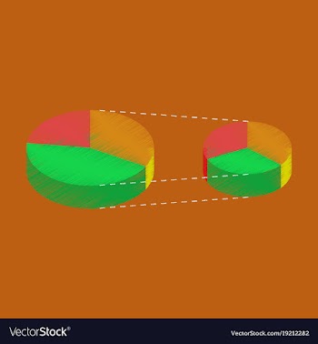 Flat shading style icon pie chart vector image