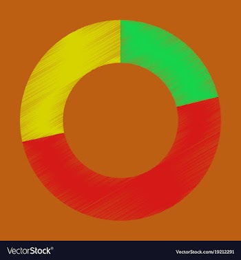 Flat shading style icon pie chart vector image