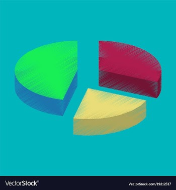 Flat shading style icon pie chart vector image