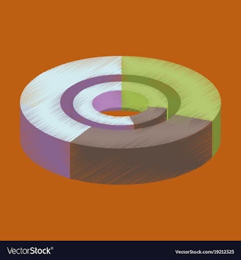 Flat shading style icon pie chart vector image