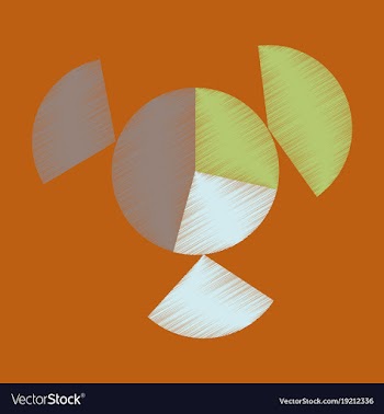 Flat shading style icon pie chart vector image