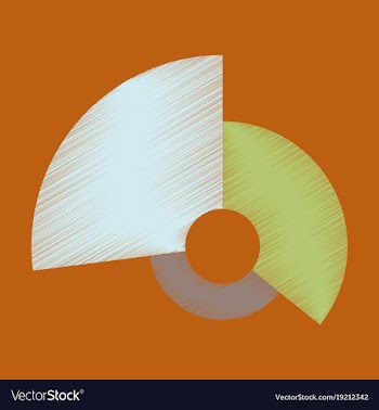 Flat shading style icon pie chart vector image