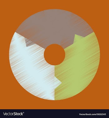 Flat shading style icon pie chart vector image
