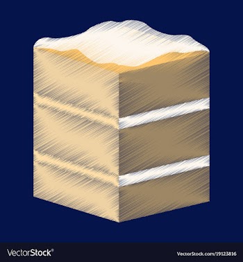 Flat shading style icon piece of cake vector image