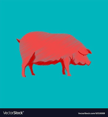 Flat shading style icon pig vector image