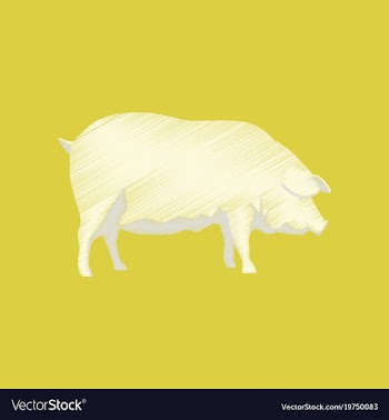 Flat shading style icon pig vector image