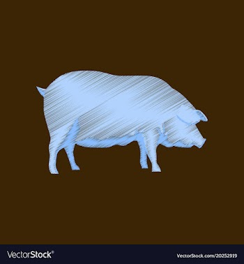 Flat shading style icon pig vector image