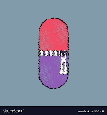 Flat shading style icon pill vector image