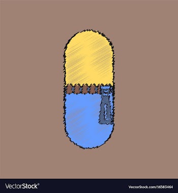 Flat shading style icon pill vector image