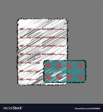 Flat shading style icon pills and a prescription vector image