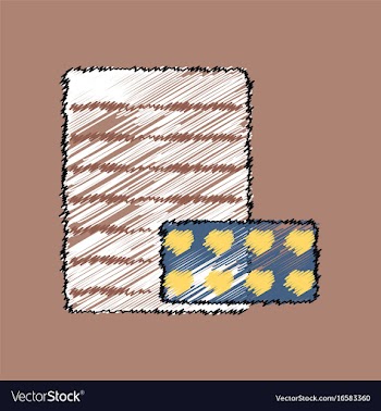 Flat shading style icon pills and a prescription vector image
