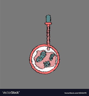 Flat shading style icon pipette and bacteria vector image
