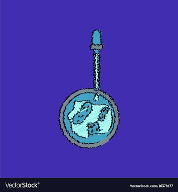 Flat shading style icon pipette and bacteria vector image
