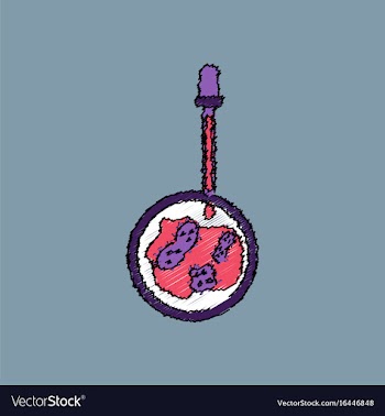 Flat shading style icon pipette and bacteria vector image