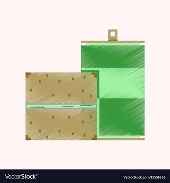 Flat shading style icon pixel burger and can of vector image