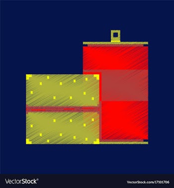 Flat shading style icon pixel burger and can of vector image