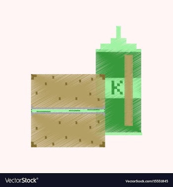 Flat shading style icon pixel burger and ketchup vector image