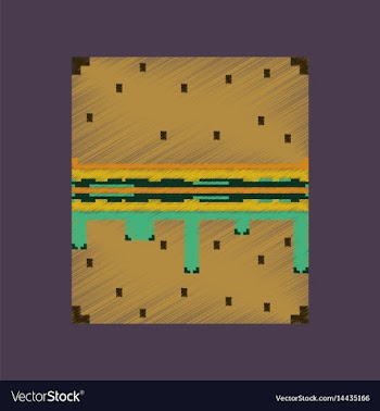 Flat shading style icon pixel burger vector image