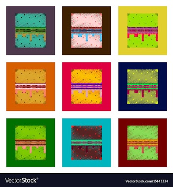 Flat shading style icon pixel burger vector image