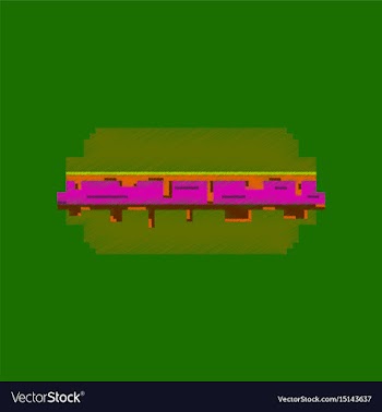Flat shading style icon pixel burger vector image