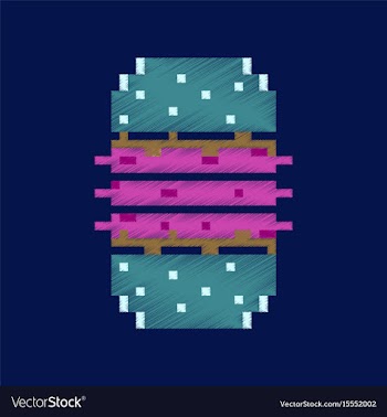 Flat shading style icon pixel burger vector image
