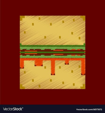 Flat shading style icon pixel burger vector image