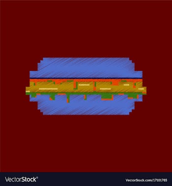 Flat shading style icon pixel burger vector image
