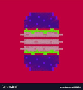 Flat shading style icon pixel burger vector image