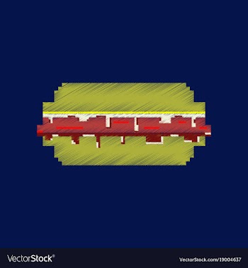 Flat shading style icon pixel burger vector image