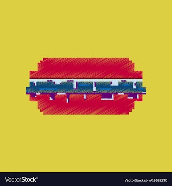 Flat shading style icon pixel burger vector image