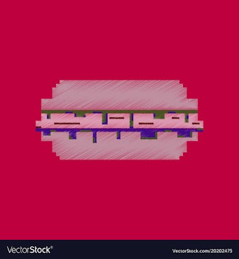 Flat shading style icon pixel burger vector image