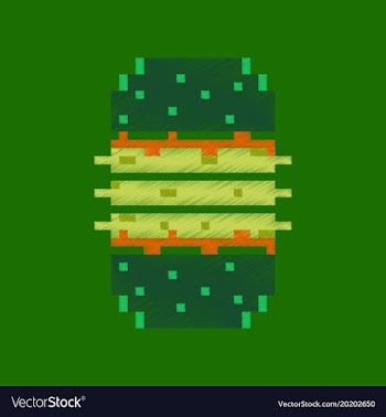 Flat shading style icon pixel burger vector image