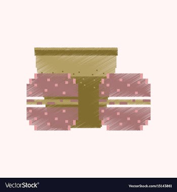 Flat shading style icon pixel burgers and a glass vector image