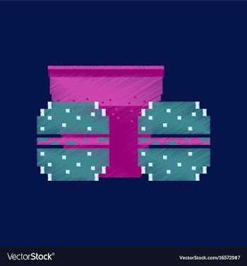 Flat shading style icon pixel burgers and a glass vector image