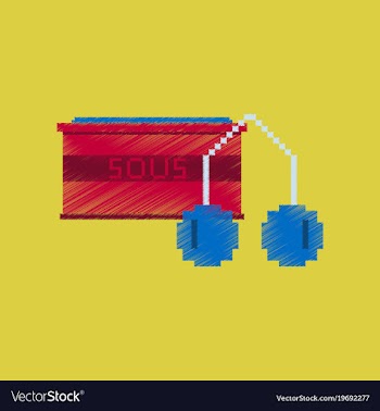 Flat shading style icon pixel cherry sauce vector image
