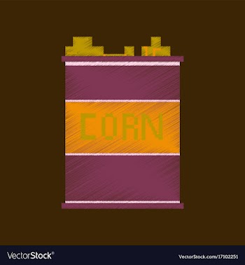 Flat shading style icon pixel corn in glass vector image