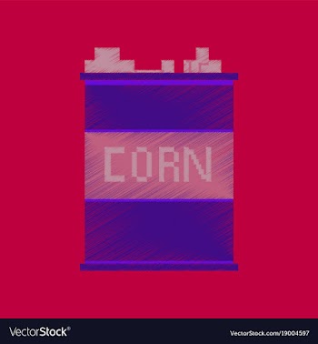 Flat shading style icon pixel corn in glass vector image