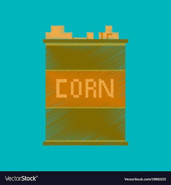 Flat shading style icon pixel corn in glass vector image