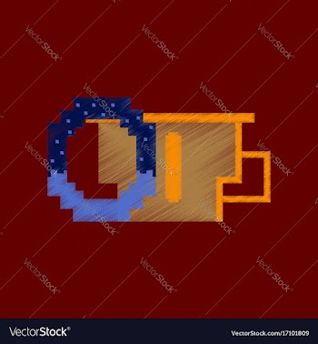 Flat shading style icon pixel cup of coffee and vector image