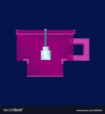 Flat shading style icon pixel cup of tea vector image