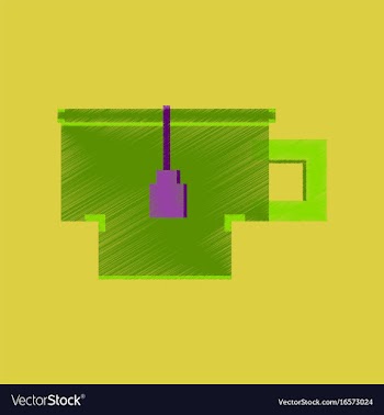 Flat shading style icon pixel cup of tea vector image