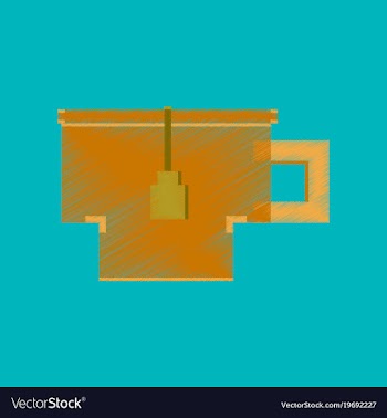 Flat shading style icon pixel cup of tea vector image