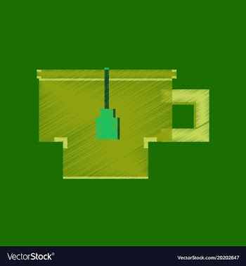 Flat shading style icon pixel cup of tea vector image