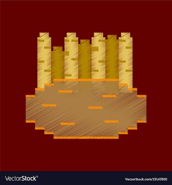 Flat shading style icon pixel french fries vector image