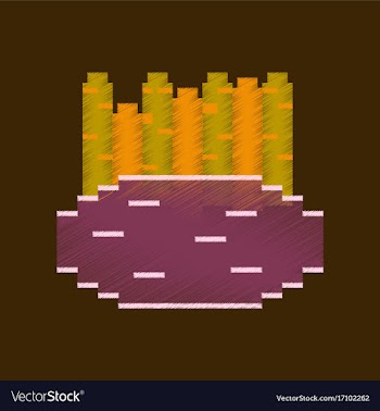 Flat shading style icon pixel french fries vector image